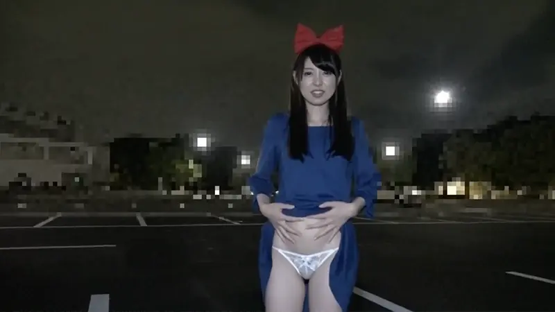 【あおいれな野外AV】夜の公園で野外露出プレイしカーセックス